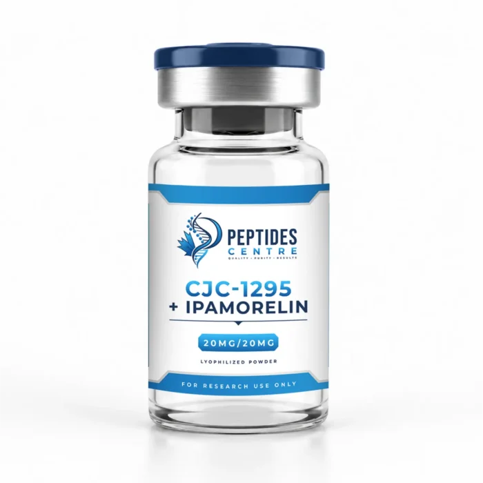 CJC-1295 + Ipamorelin 20mg/20mg research peptide blend vial from Peptides Centre