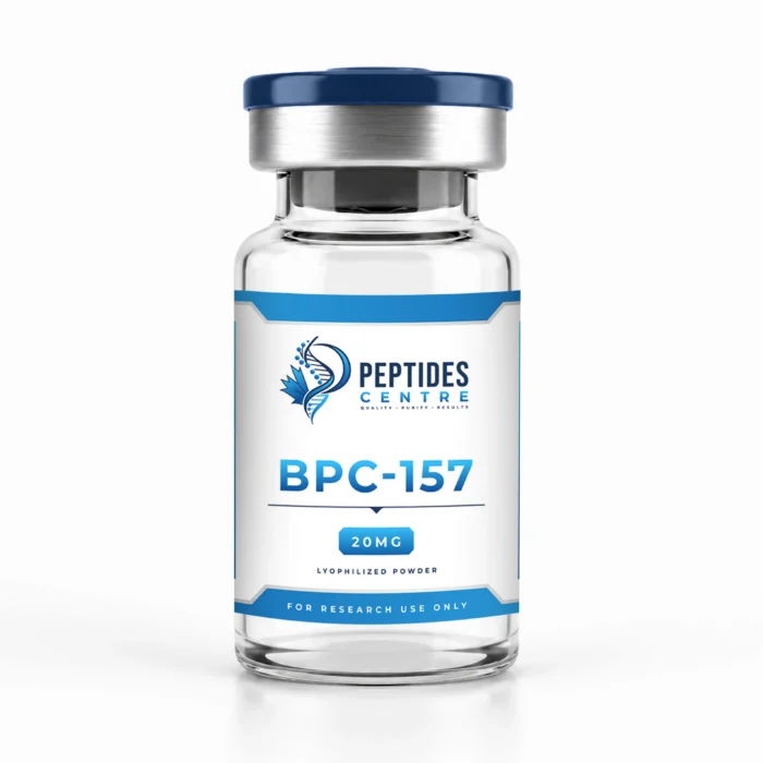 BPC-157 20mg peptide vial from Peptides Centre Canada.