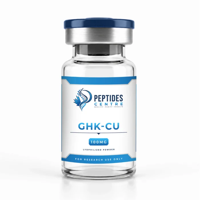 GHK-Cu 100mg copper peptide vial from Peptides Centre Canada.