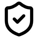 Shield check icon representing secure checkout and private order handling